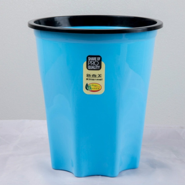 10 PCS Xinermei Household Plastic Uncovered Round Pressure Ring Trash Can, Size: 16.5x23.5x26cm(Blue)