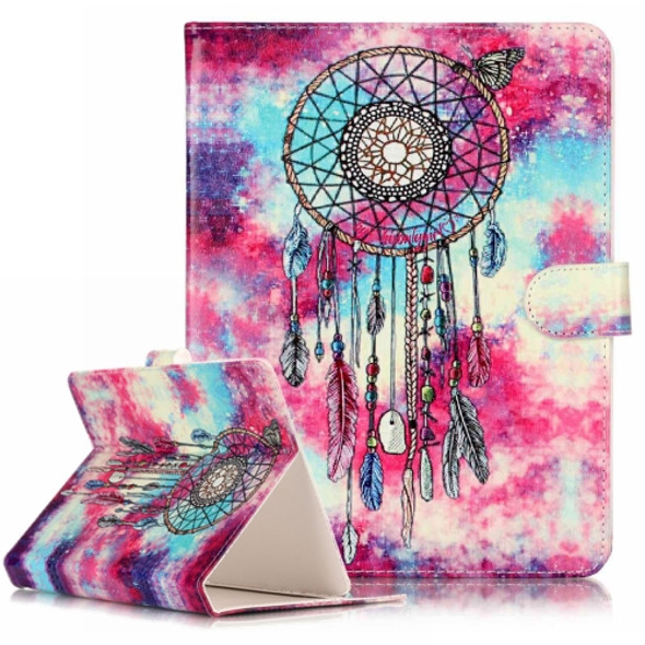 For 8 inch Tablet PC Butterfly Wind Chimes Pattern universal Horizontal Flip Leather Case with Holder & Card Slots & Wallet(Purple)