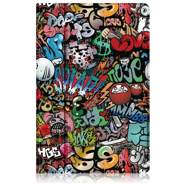 For Xiaomi Mi Pad 5 Pro Painted 360 Degrees Rotation Tablet Leather Case with Holder(Graffiti)