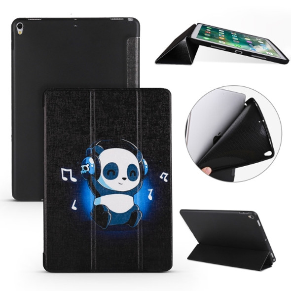 Music Panda Pattern Horizontal Flip PU Leather Case for iPad Air 2019 / Pro 10.5 inch, with Three-folding Holder & Honeycomb TPU Cover