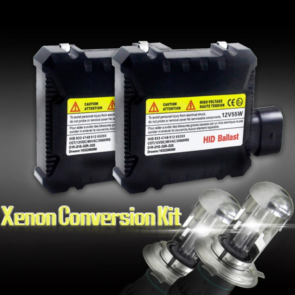 55W H4/HB2/9003 4300K HID Xenon Light Conversion Kit with High Intensity Discharge Alloy Ballast, Warm White