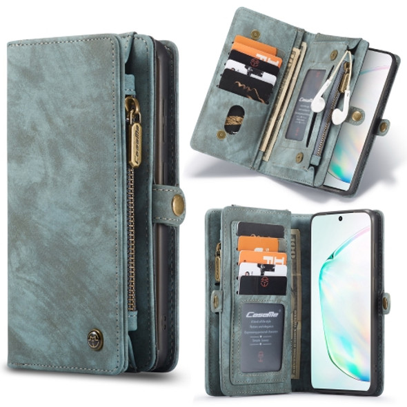 For Galaxy S20 Plus CaseMe Detachable Multifunctional Horizontal Flip Leather Case, with Card Slot & Holder & Zipper Wallet & Photo Frame(Green)