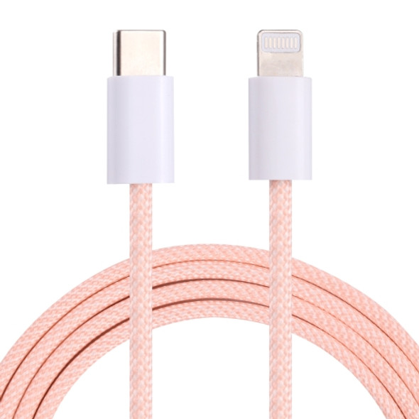12W PD USB-C / Type-C to 8 Pin Data Cable, Cable Length: 1m(Pink)