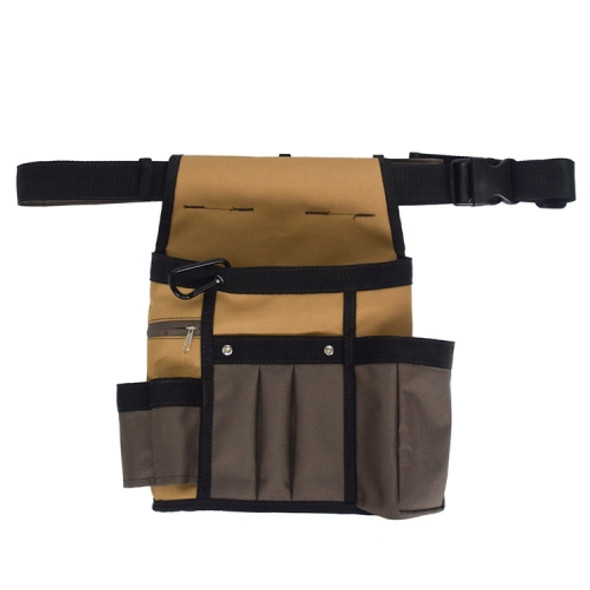 Multi-Pocket Oxford Cloth Tool Waist Bag Storage Bag(Khaki)