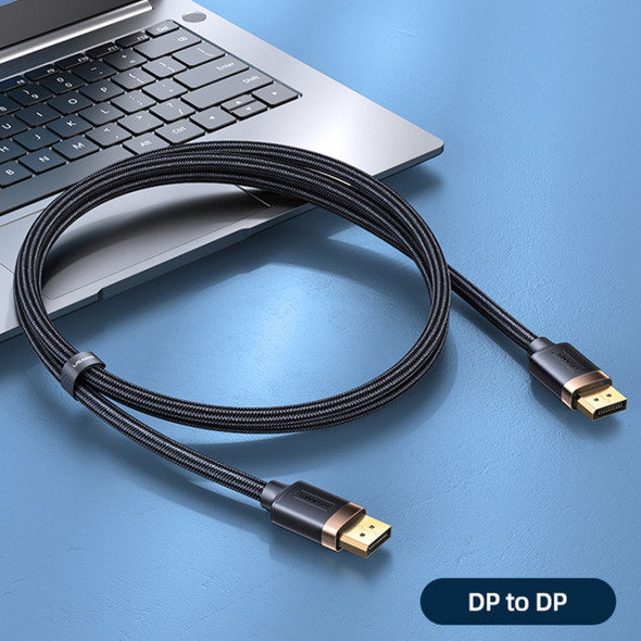 USAMS US-SJ531 U74 DP to DP 4K Glossy Aluminum Alloy HD Audio and Video Cable, Cable Length: 2m(Black)