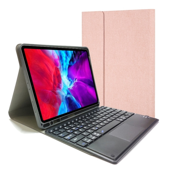 RK11C Detachable Touch Bluetooth Keyboard TPU Horizontal Flip Leather Case for iPad Pro 11 2020 / 2018 with Holder & Pen Slot(Rose Gold)