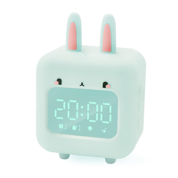 C2106 Naughty Rabbit Music Children Smart Alarm Clock(Green)