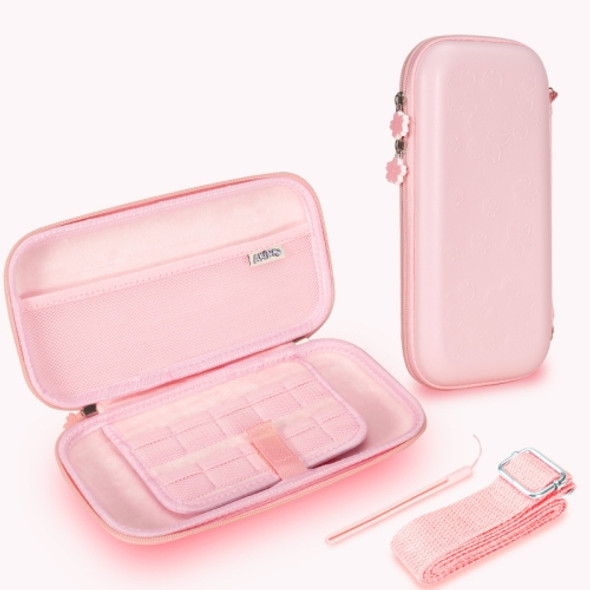 Game Console Accessories Storage Bag Hard Shell Anti-Fall Storage Protective Cover For Switch Lite(Pink Cherry)