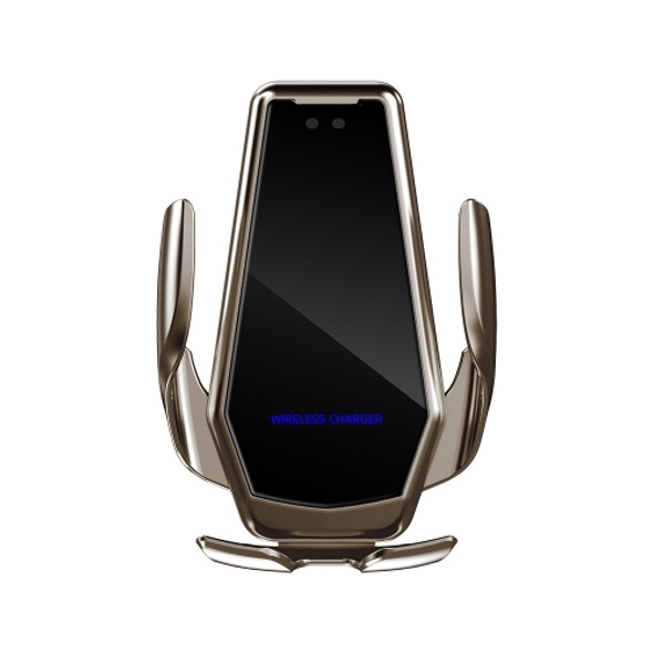 H10 15W Automatic Wireless Charging Car Mobile Phone Bracket, Style: Capacitor(Magic Gold)