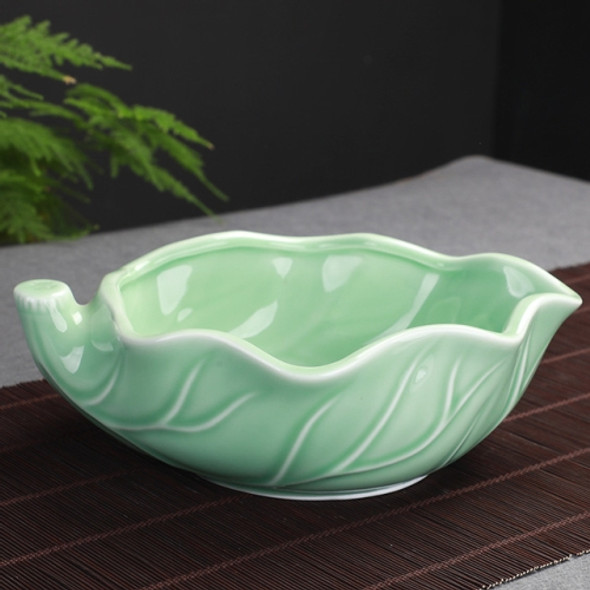 Tea Washing Ceramic Cup Tea Set Accessories Celadon Daffodil Flower Pot (Green)
