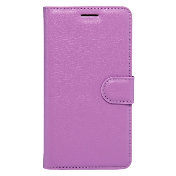 For Meizu  M5 / Meilan 5 Litchi Texture Horizontal Flip Leather Case with Holder & Card Slots & Wallet (Purple)