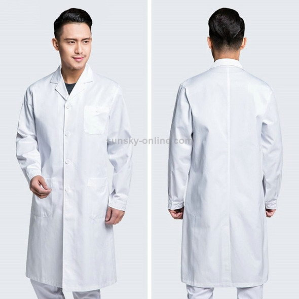 Drugstore Working Clothes Doctor Clothing Long Sleeve Male White Scrubs, Size: M, Height: 170-175cm