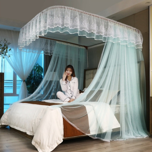 U-shaped Guide Bracket Encryption Thickening Household Mosquito Net, Size:180x200 cm(Mint Green)