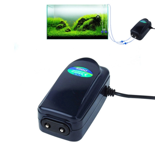 SOBO SB-748 8W Double Outlets Adjustable Flow Silent Aquarium Air Pump Fish Tank Oxygen Air Pump