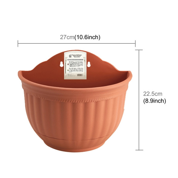 European Style Wall Hanging Pots Semi - circular Imitation Ieather Wall Hanging Basin Indoor and Outdoor Potted Pots,Large Size:27*15*22.2cm  ,Random Color Delivery