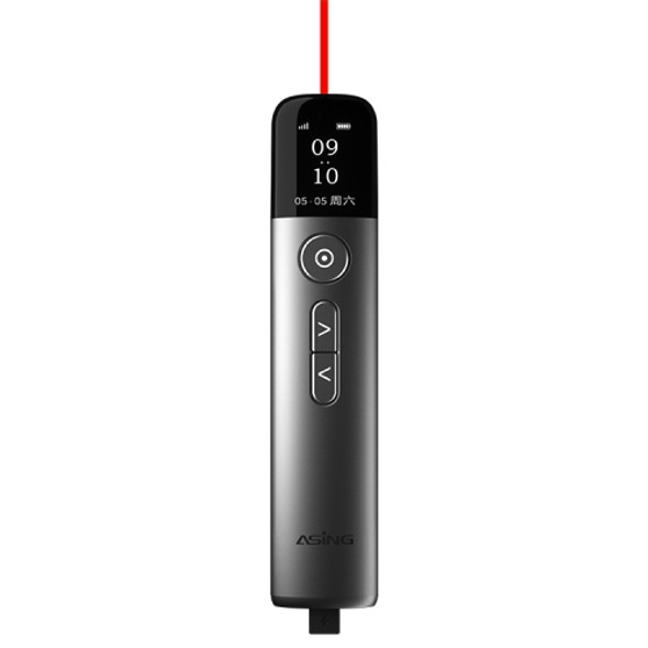 ASiNG A9 128MB Red Light Multifunctional PPT Touch Laser Page Turning Pen Wireless Presenter(Grey)