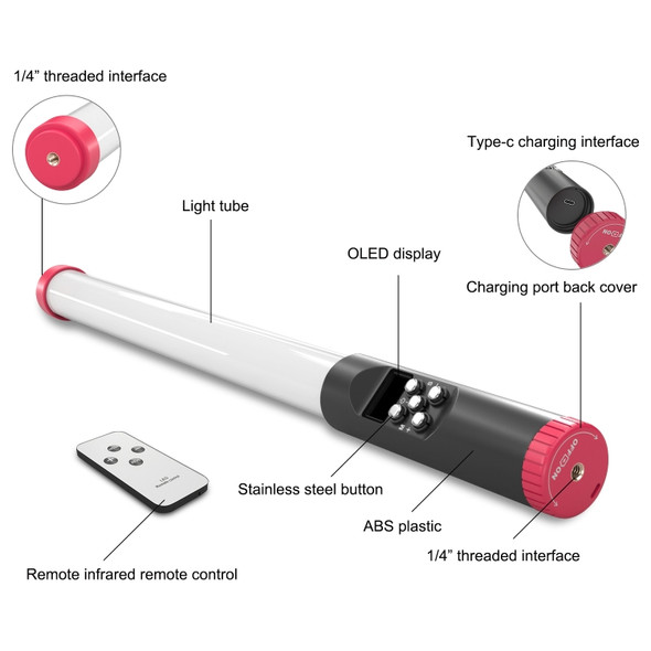 PULUZ RGB 114 LEDs Waterproof Photography Handheld Light Stick with Remote Control (Red)