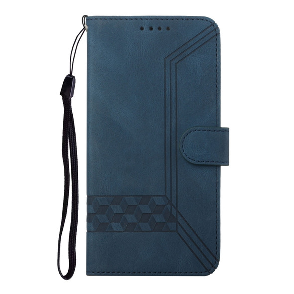 For Huawei P30 Pro Cubic Skin Feel Flip Leather Phone Case(Royal Blue)