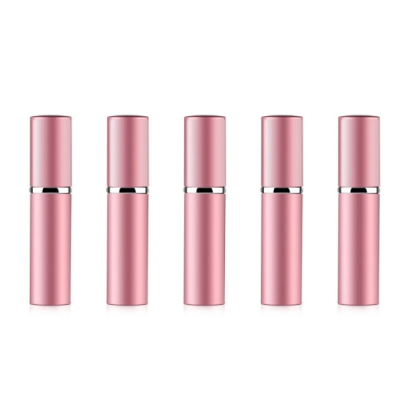 5 PCS Portable Mini Refillable Glass Perfume Fine Mist Atomizers with Metallic Exterior, 5ml(Pink)