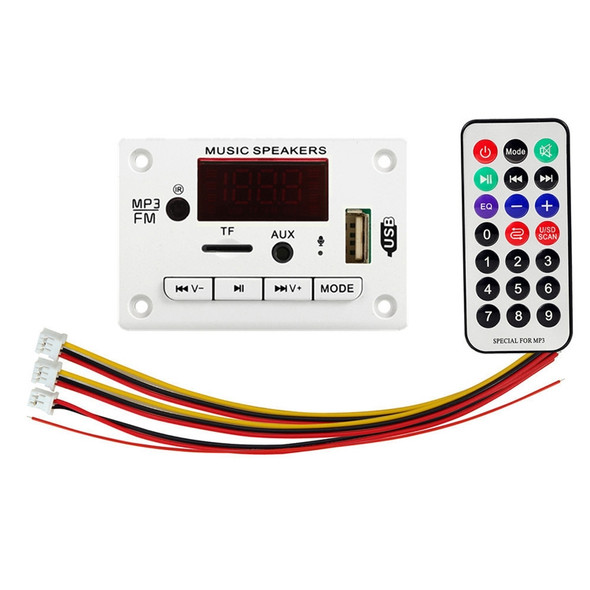 5V Car Color Display Audio Bluetooth MP3 Decoder Board(White)