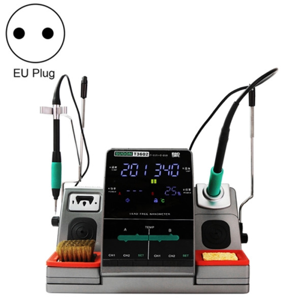 SUGON T3602 220V 240W Dual Station Nano Electric Soldering Station with Double Handle, EU Plug