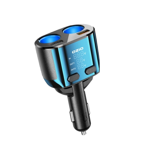Ozio Car Charger Cigarette Lighter Conversion Plug USB Fast Flashing Charger, Model: CL48 PD Blue