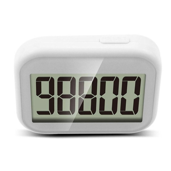CR838 LCD Large Screen 3D Electronic Pedometer with Back Buckle(White)