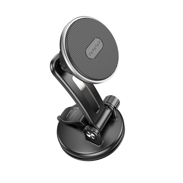 Borofone BH64 Graceful Car Center Console Magnetic Mobile Phone Bracket(Black Silver)