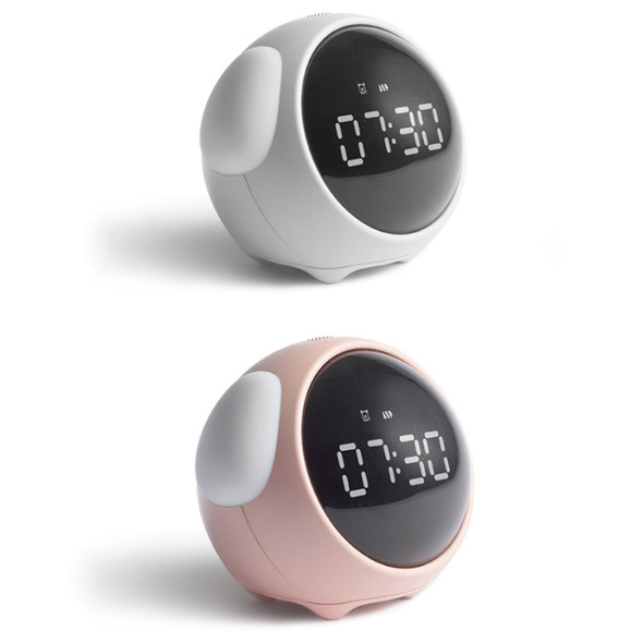 Cartoon Cmart Alarm Clock For Children Bedroom Bedside LED Lamp Charging Electronic Digital Clock, Colour: Pink (Foundation)