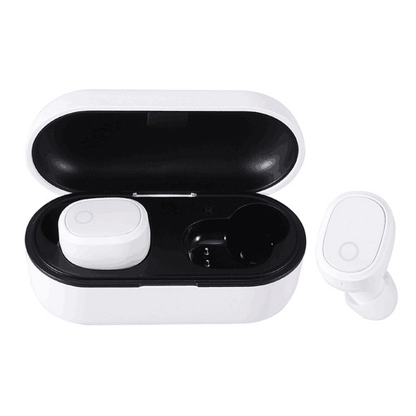 DT-6 IPX Waterproof Bluetooth 5.0 Wireless Bluetooth Earphone with 400mAh Magnetic Charging Box, Support Call(White)