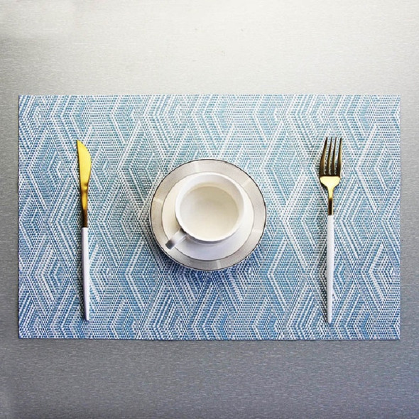 Rhombus Jacquard Thick Waterproof Non-slip Tablecloth Pad PVC Insulation Mat(Blue)