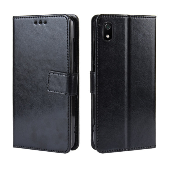 Retro Crazy Horse Texture Horizontal Flip Leather Case for Xiaomi Redmi 7A, with Holder & Card Slots & Photo Frame(Black)