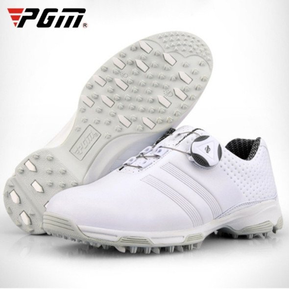 PGM Golf Microfiber Non-slip Waterproof Breathable Sports Rotating Shoelace Sneakers (Color:White Size:35)