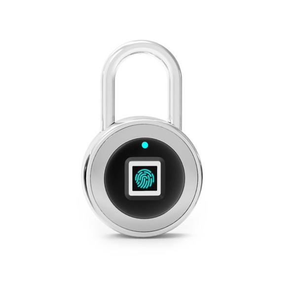 Cabinet Smart USB Padlock Waterproof Bluetooth APP Remote Authorization Fingerprint Lock(Silver)