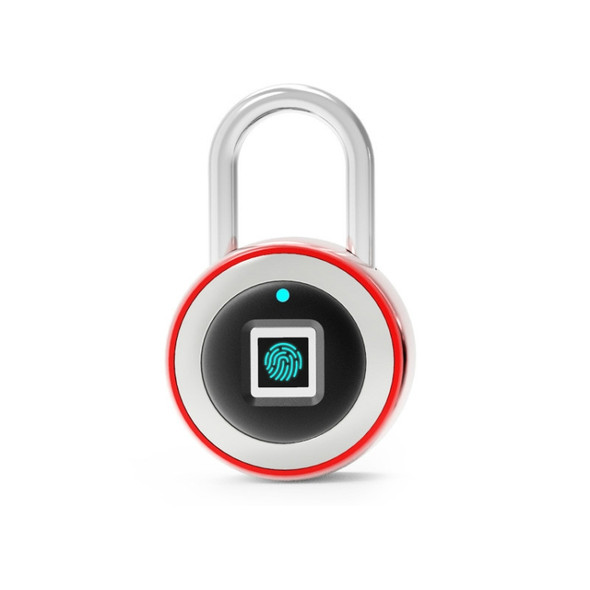 Cabinet Smart USB Padlock Waterproof Bluetooth APP Remote Authorization Fingerprint Lock(Red)