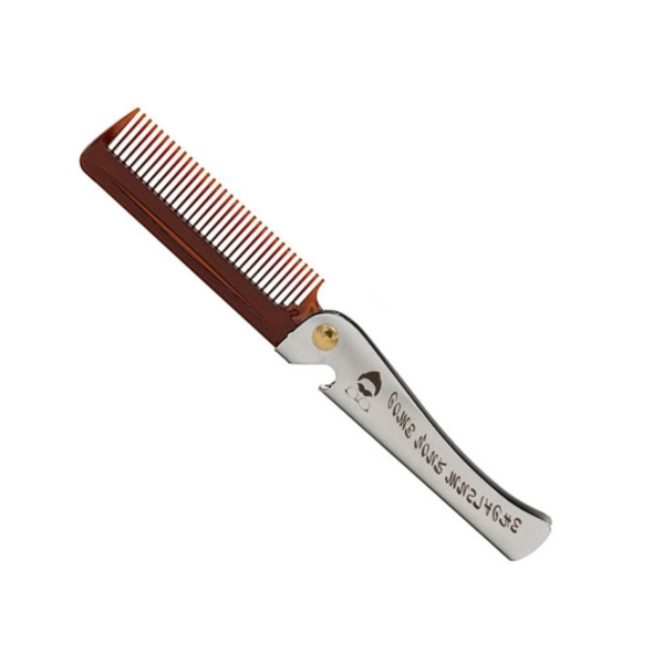 Folding Oil Head Comb Beard Styling Comb(Amber)