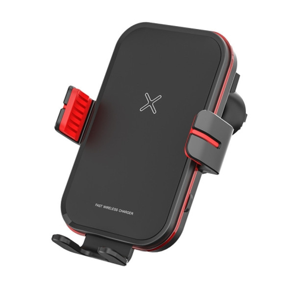 M5 15W Smart Sensor Car Air Outlet Wireless Charging Bracket(Black Red)