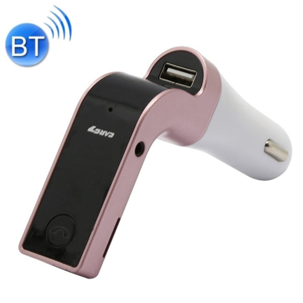 G7 Car Hands-Free Bluetooth FM Player MP3(Rose Gold)