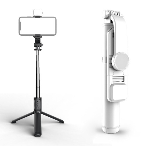 Q02S Fill Light Bluetooth Selfie Stick Tripod Mobile Phone Holder(White)