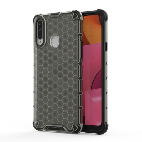 For Galaxy A20s Shockproof Honeycomb PC + TPU Case(Black)