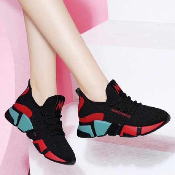 Women Shoes Wild Cloth Sneakers, Size:38(Red)