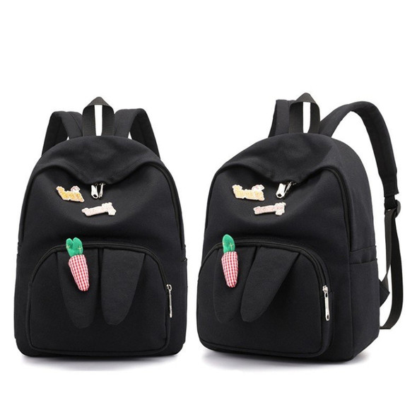 Cute Carrot Bunny Ear Backpack Waterproof Girl School Bag with Chinese Character Handbag