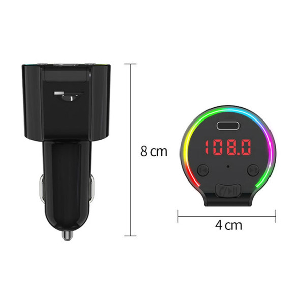 G61 FM Transmitter Music MP3 Player QC3.0 Type-C Quick Charge Support 5.0 Hands-free Car Kit