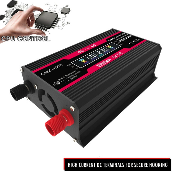 Zhizun 12V to 220V 4000W Car Power Inverter(Black)