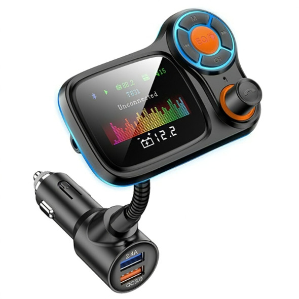 T831 Bluetooth 5.0 Car FM Transmitter Colorful Adapter Car MP3 Player