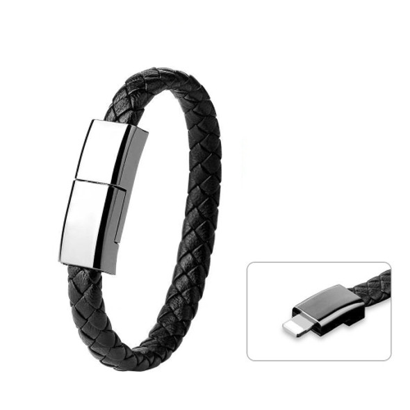XJ-73 20cm USB to 8 Pin Bracelet Charging Data Cable(Black)