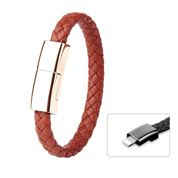 XJ-28 3A USB to 8 Pin Creative Bracelet Data Cable, Cable Length: 22.5cm(Brown)