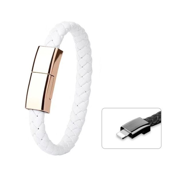XJ-28 3A USB to 8 Pin Creative Bracelet Data Cable, Cable Length: 22.5cm(White)