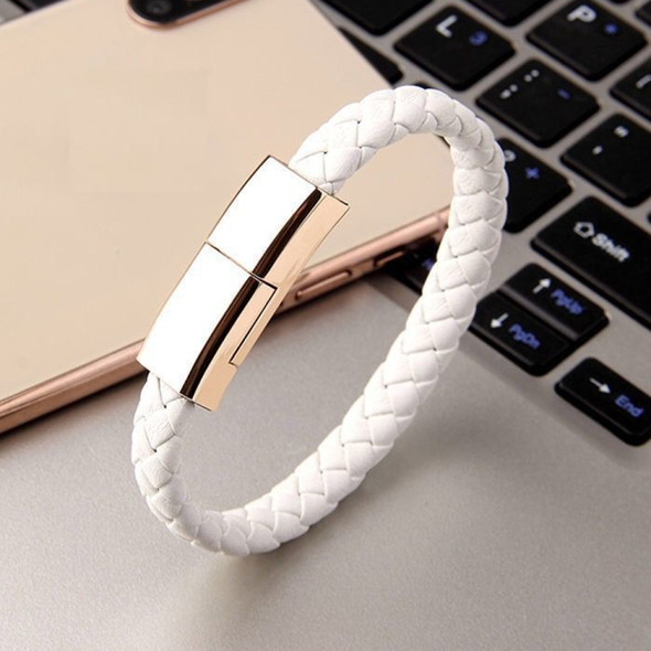XJ-28 3A USB to 8 Pin Creative Bracelet Data Cable, Cable Length: 22.5cm(White)