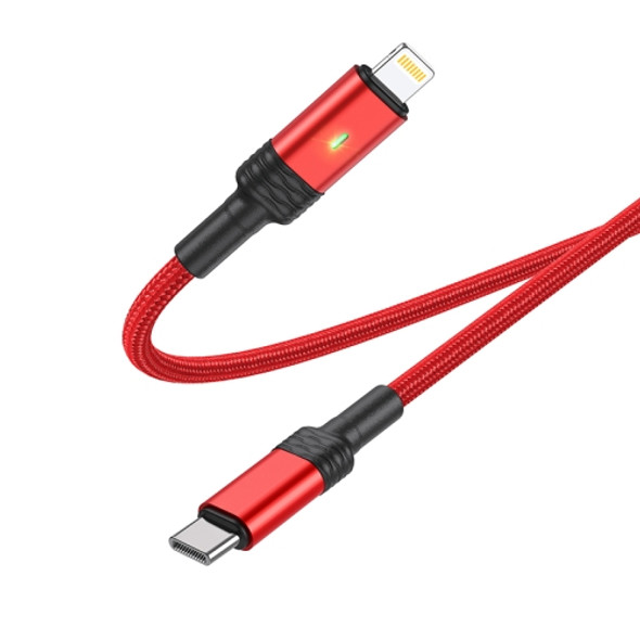 Borofone BU30 1.2m PD 20W Type-C to 8 Pin Smart Power-off Charging Data Cable(Red)